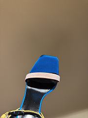 Fortok Saint Laurent Susan Sandals In Smooth Leather Blue - 3