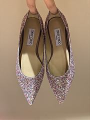 Fortok Jimmy Choo Love Ballerina in Mochi Luminous Glow-in-the-Dark Glitter with JC Button - 2