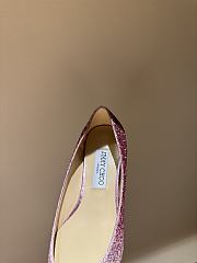 Fortok Jimmy Choo Love Ballerina in Mochi Luminous Glow-in-the-Dark Glitter with JC Button Pink - 5