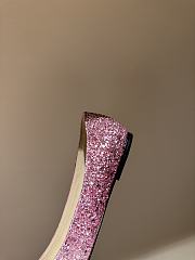 Fortok Jimmy Choo Love Ballerina in Mochi Luminous Glow-in-the-Dark Glitter with JC Button Pink - 4