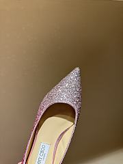 Fortok Jimmy Choo Love Ballerina in Mochi Luminous Glow-in-the-Dark Glitter with JC Button Pink - 2