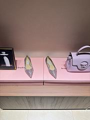 Fortok Jimmy Choo Love Ballerina in Mochi Luminous Glow-in-the-Dark Glitter with JC Button Pink 02 - 1