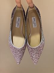 Fortok Jimmy Choo Love Ballerina in Mochi Luminous Glow-in-the-Dark Glitter with JC Button Pink 02 - 2