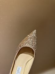 Fortok Jimmy Choo Love Ballerina in Mochi Luminous Glow-in-the-Dark Glitter with JC Button Gold - 3