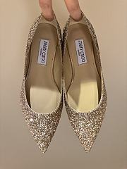 Fortok Jimmy Choo Love Ballerina in Mochi Luminous Glow-in-the-Dark Glitter with JC Button Gold - 2