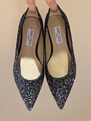 Fortok Jimmy Choo Love Ballerina in Mochi Luminous Glow-in-the-Dark Glitter with JC Button Black - 6