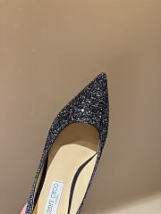 Fortok Jimmy Choo Love Ballerina in Mochi Luminous Glow-in-the-Dark Glitter with JC Button Black - 5