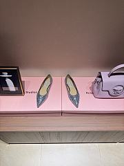Fortok Jimmy Choo Love Ballerina in Mochi Luminous Glow-in-the-Dark Glitter with JC Button Blue - 1