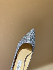 Fortok Jimmy Choo Love Ballerina in Mochi Luminous Glow-in-the-Dark Glitter with JC Button Blue - 5