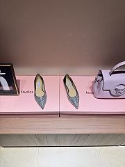 Fortok Jimmy Choo Love Ballerina in Mochi Luminous Glow-in-the-Dark Glitter with JC Button Grey - 1