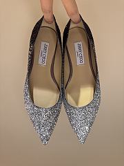 Fortok Jimmy Choo Love Ballerina in Mochi Luminous Glow-in-the-Dark Glitter with JC Button Grey - 6