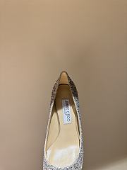 Fortok Jimmy Choo High Heels 7cm/9cm Mochi Luminous Glow-in-the-Dark Glitter with JC Button Green - 6