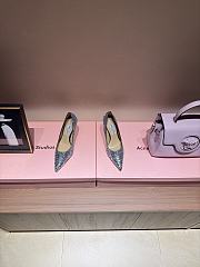 Fortok Jimmy Choo High Heels 7cm/9cm Mochi Luminous Glow-in-the-Dark Glitter with JC Button Blue - 1