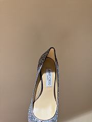 Fortok Jimmy Choo High Heels 7cm/9cm Mochi Luminous Glow-in-the-Dark Glitter with JC Button Blue - 6