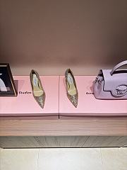 Fortok Jimmy Choo High Heels 7cm/9cm Mochi Luminous Glow-in-the-Dark Glitter with JC Button Gold - 1