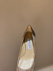 Fortok Jimmy Choo High Heels 7cm/9cm Mochi Luminous Glow-in-the-Dark Glitter with JC Button Gold - 6