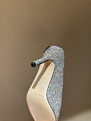 Fortok Jimmy Choo High Heels 7cm/9cm Mochi Luminous Glow-in-the-Dark Glitter with JC Button  - 5