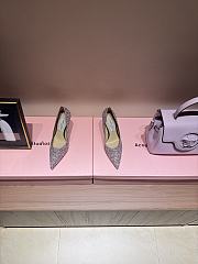 Fortok Jimmy Choo High Heels 7cm/9cm Mochi Luminous Glow-in-the-Dark Glitter with JC Button Red - 1