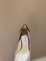 Fortok Jimmy Choo High Heels 7cm/9cm Mochi Luminous Glow-in-the-Dark Glitter with JC Button Red - 6
