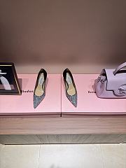 Fortok Jimmy Choo High Heels 7cm/9cm Mochi Luminous Glow-in-the-Dark Glitter with JC Button Grey - 1