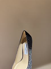 Fortok Jimmy Choo High Heels 7cm/9cm Mochi Luminous Glow-in-the-Dark Glitter with JC Button Grey - 6