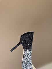 Fortok Jimmy Choo High Heels 7cm/9cm Mochi Luminous Glow-in-the-Dark Glitter with JC Button Grey - 2