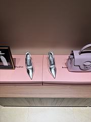 Fortok Jimmy Choo Isa 95 Leather Pumps Silver - 1
