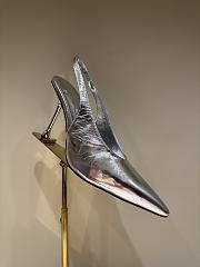 Fortok Jimmy Choo Isa 95 Leather Pumps Silver - 4
