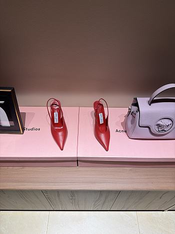 Fortok Jimmy Choo Isa 95 Leather Pumps Red
