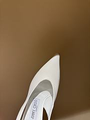 Fortok Jimmy Choo Isa 95 Leather Pumps White - 4