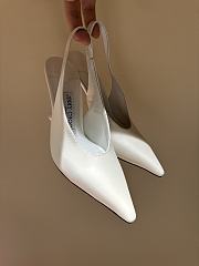 Fortok Jimmy Choo Isa 95 Leather Pumps White - 5