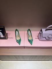 Fortok JIMMY CHOO Melva 90 Pumps Suede Green 7cm/9cm - 1