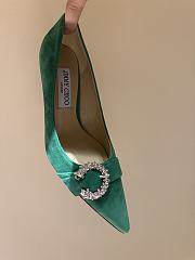 Fortok JIMMY CHOO Melva 90 Pumps Suede Green 7cm/9cm - 6