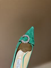 Fortok JIMMY CHOO Melva 90 Pumps Suede Green 7cm/9cm - 2