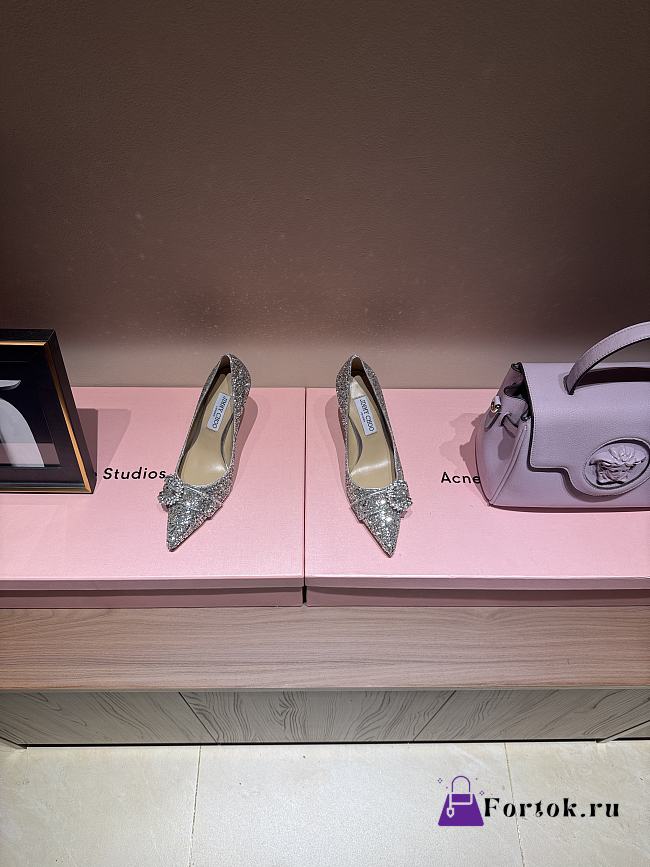 Fortok JIMMY CHOO Melva 90 Pumps Glow In The Dark Silver 7cm/9cm - 1