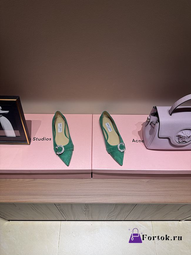 Fortok JIMMY CHOO Ballet Suede Green  - 1