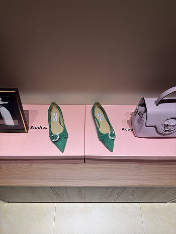 Fortok JIMMY CHOO Ballet Suede Green 