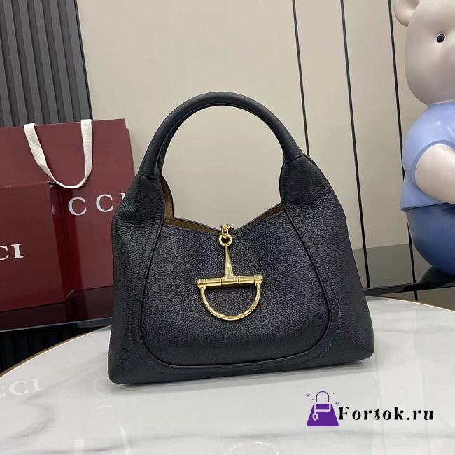 Fortok Gucci Softbit medium top handle bag Black leather 27.5 x 21 x 16 cm - 1