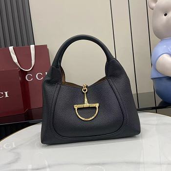 Fortok Gucci Softbit medium top handle bag Black leather 27.5 x 21 x 16 cm
