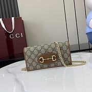 Fortok GUCCI Horsebit 1955 Wallet With Chain Brown 19 x 10 x 4 cm - 1