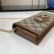 Fortok GUCCI Horsebit 1955 Wallet With Chain Brown 19 x 10 x 4 cm - 5