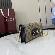 Fortok GUCCI Horsebit 1955 Wallet With Chain Black 19 x 10 x 4 cm - 5