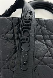 Fortok Dior D-Sire My AbCDior Bag Black Macrocannage Crinkled Calfskin 30*20*13cm - 2