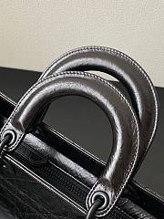 Fortok Dior D-Sire Black Macrocannage Crinkled Calfskin 26*15*8cm - 3