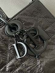 Fortok Dior D-Sire Black Macrocannage Crinkled Calfskin 26*15*8cm - 2