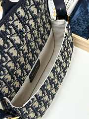 Fortok Dior Bobby East-West Bag Blue Dior Oblique Jacquard 21*5*12cm - 6