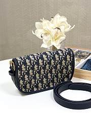 Fortok Dior Bobby East-West Bag Blue Dior Oblique Jacquard 21*5*12cm - 5