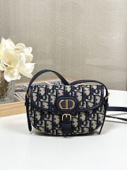 Fortok Dior Bobby East-West Bag Blue Dior Oblique Jacquard 17.5*11*3.5cm - 1