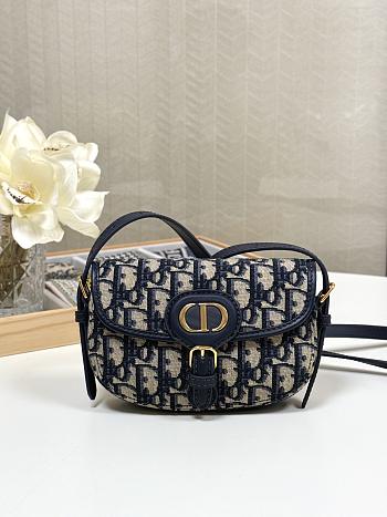 Fortok Dior Bobby East-West Bag Blue Dior Oblique Jacquard 17.5*11*3.5cm