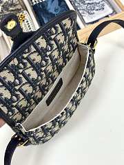 Fortok Dior Bobby East-West Bag Blue Dior Oblique Jacquard 17.5*11*3.5cm - 6